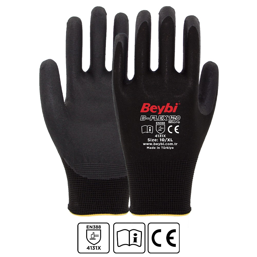 BEYBİ B-FLEX120 MİCRO KÖPÜK NİTRİL ELDİVEN NO:10